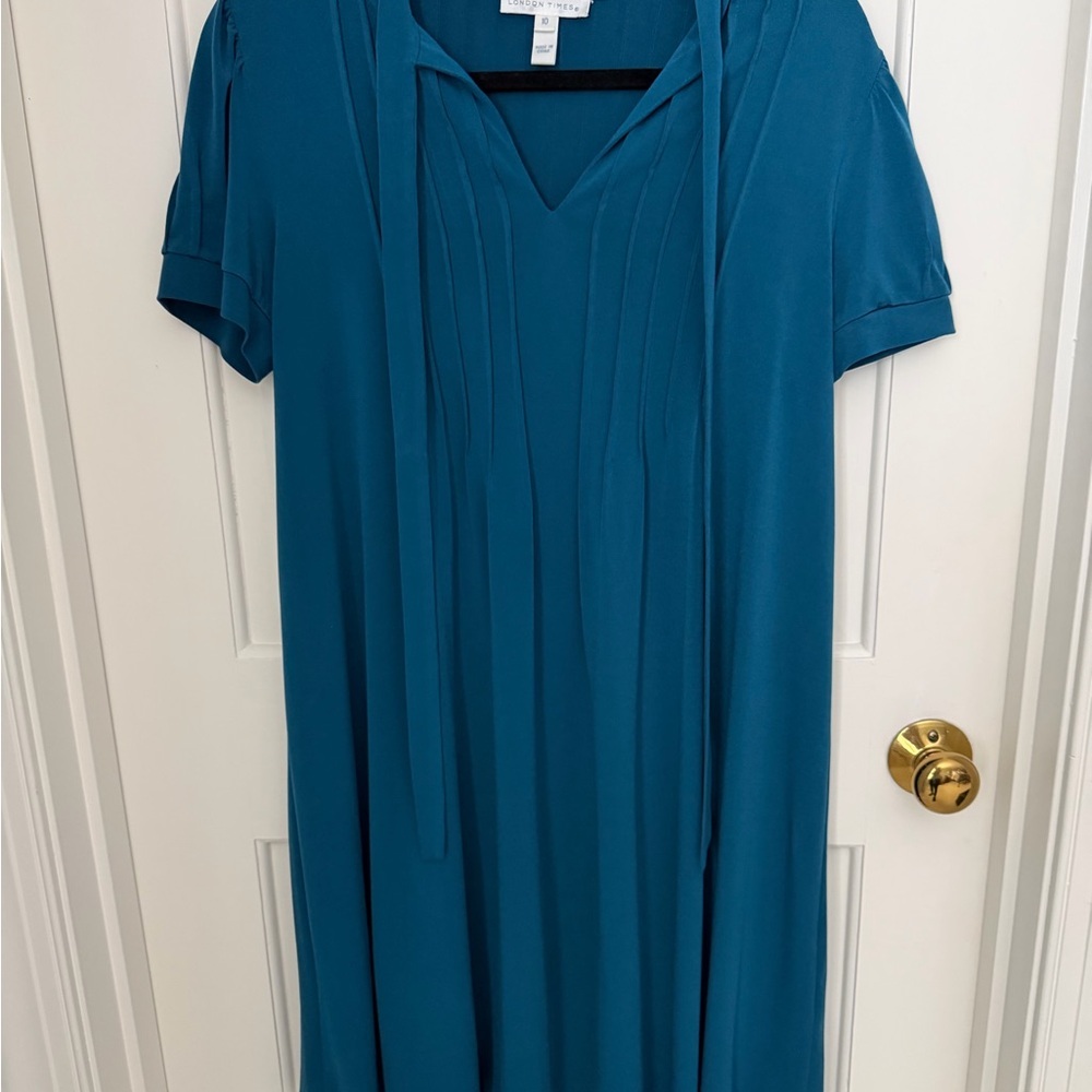 London Times Teal Midi Dress